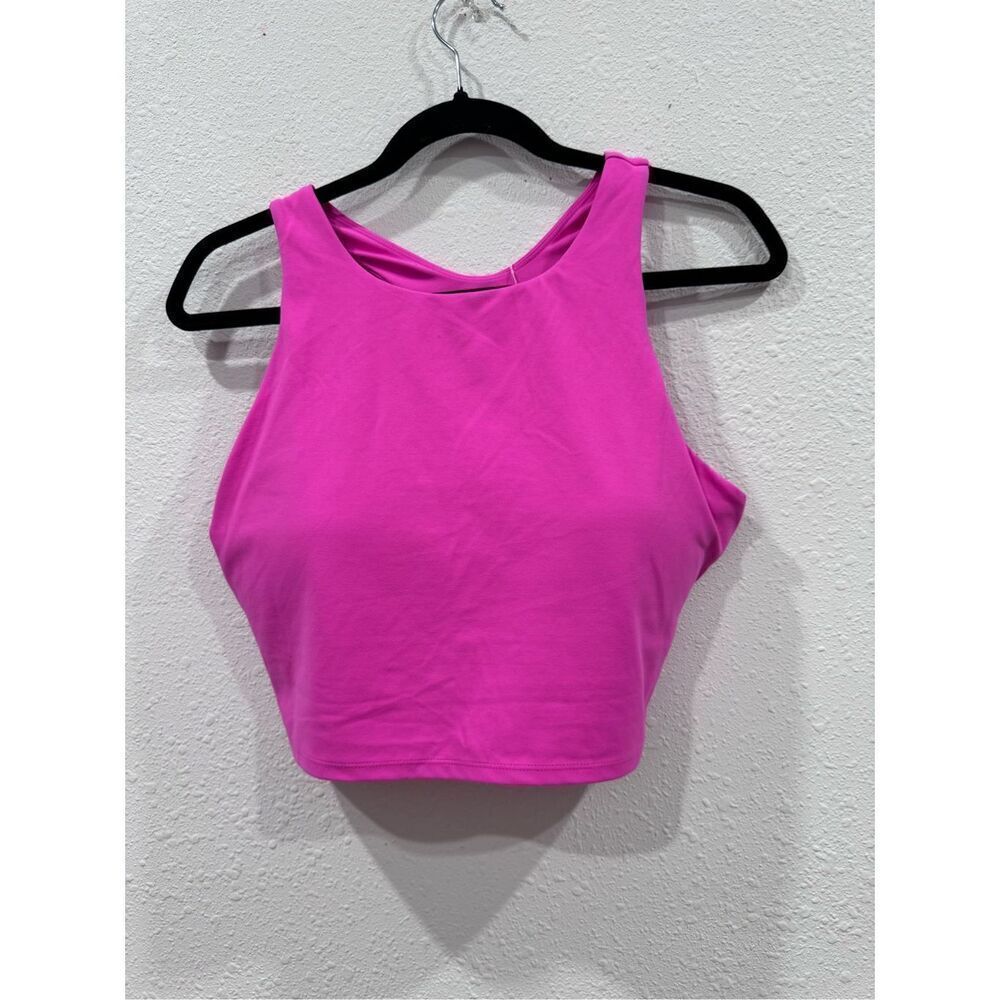 CRZ YOGA Butterluxe Racerback High Neck Longline‎ Sports Bras  pink size xl